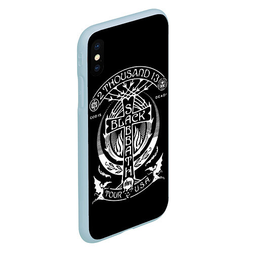 Чехол iPhone XS Max матовый Black Sabbath: Tour USA / 3D-Голубой – фото 2