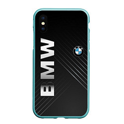 Чехол iPhone XS Max матовый BMW: Steel Line, цвет: 3D-мятный