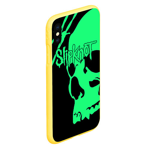 Чехол iPhone XS Max матовый Slipknot: Acid Skull / 3D-Желтый – фото 2