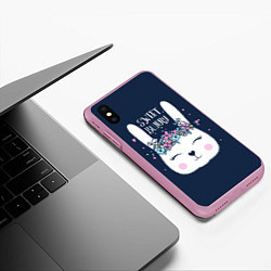 Чехол iPhone XS Max матовый Sweet Bunny, цвет: 3D-розовый — фото 2