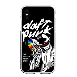 Чехол iPhone XS Max матовый Daft Punk: Our work is never over, цвет: 3D-белый