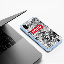 Чехол iPhone XS Max матовый HENTAI, цвет: 3D-голубой — фото 2