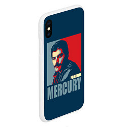 Чехол iPhone XS Max матовый Queen: Freddie Mercury, цвет: 3D-белый — фото 2