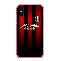 Чехол iPhone XS Max матовый AC Milan, цвет: 3D-розовый