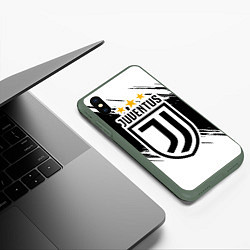 Чехол iPhone XS Max матовый Juventus: 3 Stars, цвет: 3D-темно-зеленый — фото 2