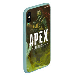 Чехол iPhone XS Max матовый Apex Legends: Toxic Soldier, цвет: 3D-мятный — фото 2