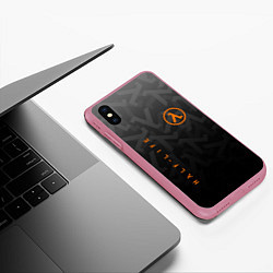 Чехол iPhone XS Max матовый Half-Life, цвет: 3D-малиновый — фото 2