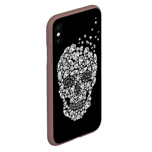 Чехол iPhone XS Max матовый Diamond Skull / 3D-Коричневый – фото 2