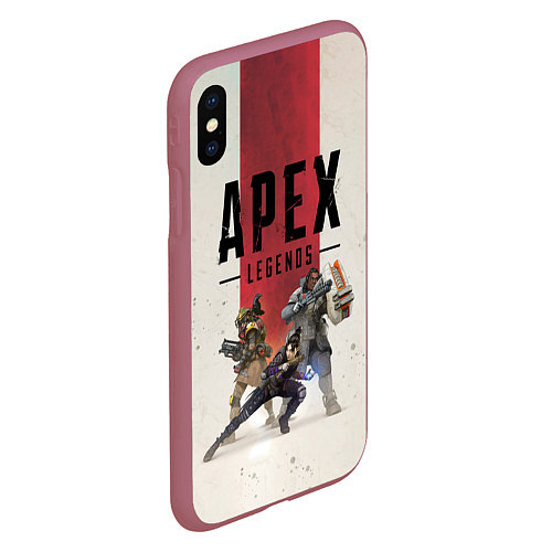 Чехол iPhone XS Max матовый Apex Legends / 3D-Малиновый – фото 2