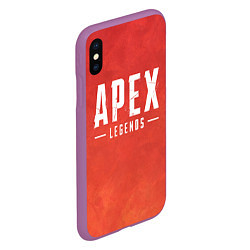 Чехол iPhone XS Max матовый Apex Legends: Red Logo, цвет: 3D-фиолетовый — фото 2