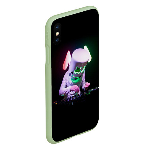 Чехол iPhone XS Max матовый Marshmello: Disco for You / 3D-Салатовый – фото 2