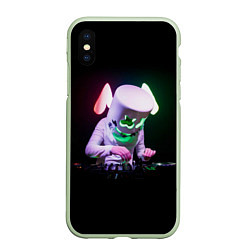 Чехол iPhone XS Max матовый Marshmello: Disco for You, цвет: 3D-салатовый