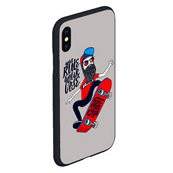 Чехол iPhone XS Max матовый Skaterboard Rule, цвет: 3D-черный — фото 2