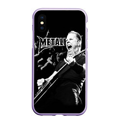 Чехол iPhone XS Max матовый Metallica, цвет: 3D-светло-сиреневый