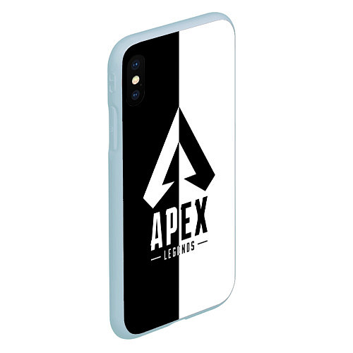 Чехол iPhone XS Max матовый Apex Legends: Black & White / 3D-Голубой – фото 2