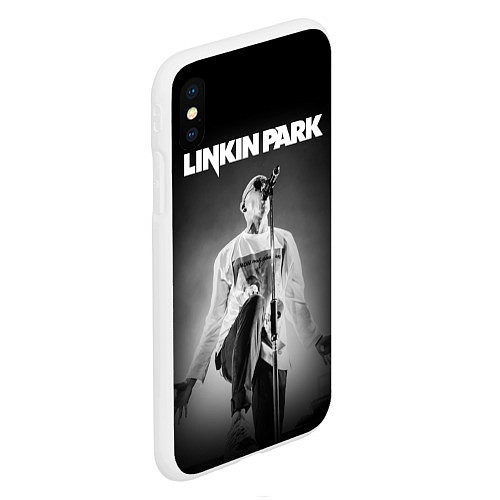 Чехол iPhone XS Max матовый Linkin Park: Bennington / 3D-Белый – фото 2