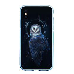 Чехол iPhone XS Max матовый Священная сова, цвет: 3D-голубой