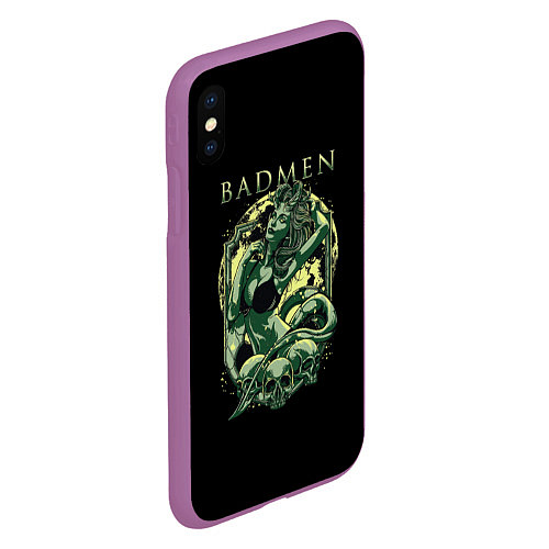 Чехол iPhone XS Max матовый Badmen / 3D-Фиолетовый – фото 2