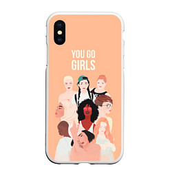 Чехол iPhone XS Max матовый You go Girls, цвет: 3D-белый