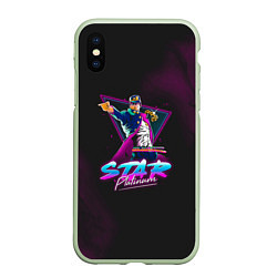 Чехол iPhone XS Max матовый JoJo: Star Platinum, цвет: 3D-салатовый