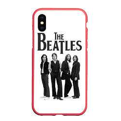 Чехол iPhone XS Max матовый The Beatles: White Side, цвет: 3D-красный