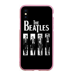 Чехол iPhone XS Max матовый The Beatles: Black Side, цвет: 3D-розовый