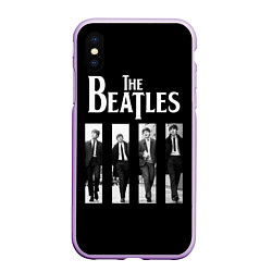 Чехол iPhone XS Max матовый The Beatles: Black Side, цвет: 3D-сиреневый