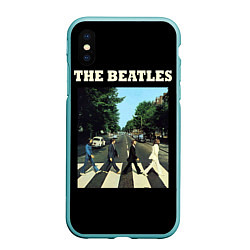 Чехол iPhone XS Max матовый The Beatles: Abbey Road, цвет: 3D-мятный