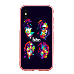 Чехол iPhone XS Max матовый The Beatles: Art Faces