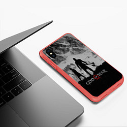 Чехол iPhone XS Max матовый God of War: Grey Day, цвет: 3D-красный — фото 2