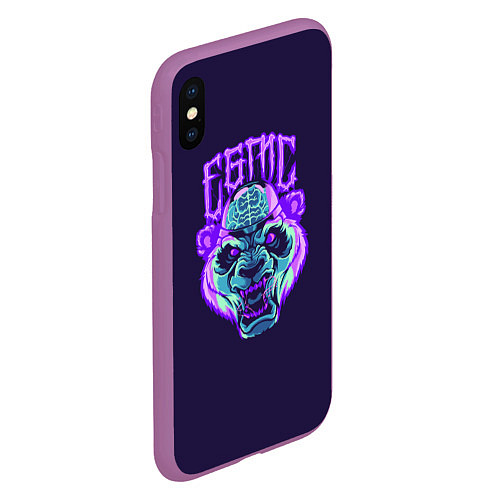 Чехол iPhone XS Max матовый Evil Panda / 3D-Фиолетовый – фото 2