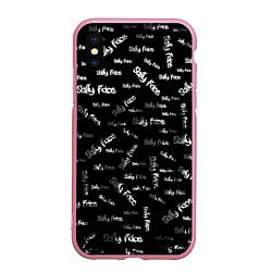 Чехол iPhone XS Max матовый Sally Face: Black Pattern, цвет: 3D-розовый