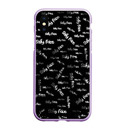 Чехол iPhone XS Max матовый Sally Face: Black Pattern, цвет: 3D-сиреневый