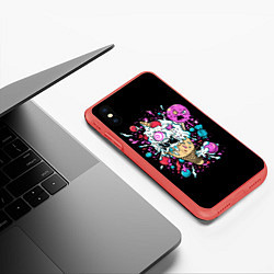 Чехол iPhone XS Max матовый Мороженое монстров, цвет: 3D-красный — фото 2