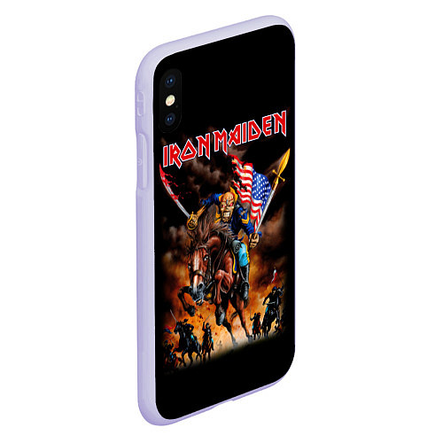 Чехол iPhone XS Max матовый Iron Maiden: USA Warriors / 3D-Светло-сиреневый – фото 2