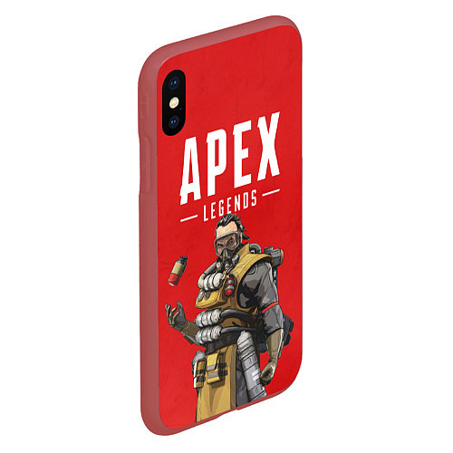 Чехол iPhone XS Max матовый Apex Legends: Red Caustic / 3D-Красный – фото 2