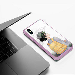 Чехол iPhone XS Max матовый Дождь, цвет: 3D-сиреневый — фото 2