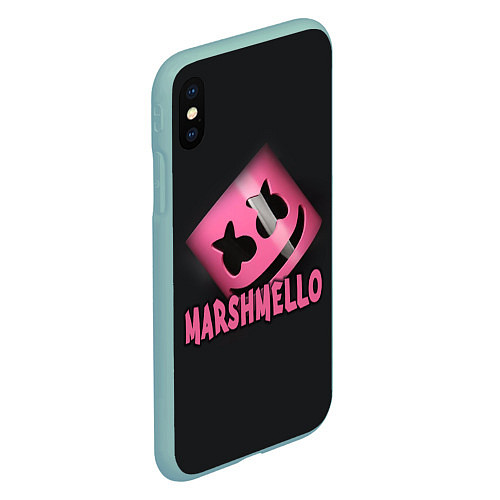 Чехол iPhone XS Max матовый Marshmello / 3D-Мятный – фото 2