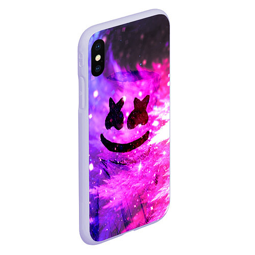 Чехол iPhone XS Max матовый Marshmello Lights / 3D-Светло-сиреневый – фото 2