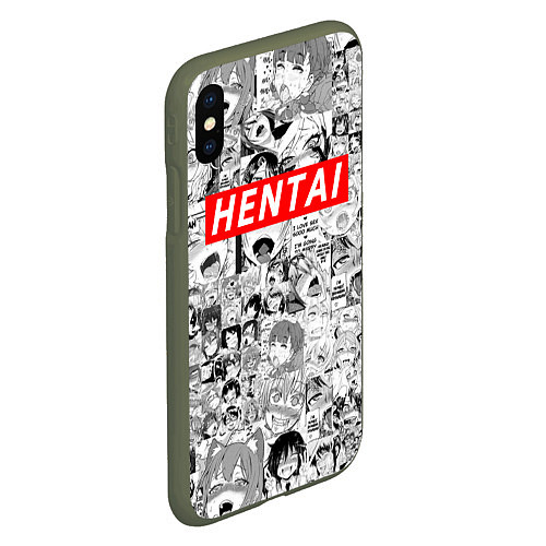 Чехол iPhone XS Max матовый HENTAI Style / 3D-Темно-зеленый – фото 2