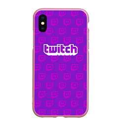 Чехол iPhone XS Max матовый Twitch Online, цвет: 3D-розовый