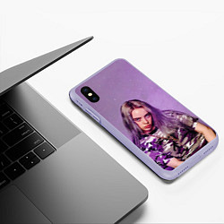 Чехол iPhone XS Max матовый Billie Eilish: Violet Fashion, цвет: 3D-светло-сиреневый — фото 2