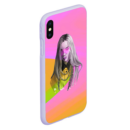 Чехол iPhone XS Max матовый Billie Eilish: Pink Fashion / 3D-Светло-сиреневый – фото 2