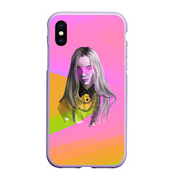 Чехол iPhone XS Max матовый Billie Eilish: Pink Fashion, цвет: 3D-светло-сиреневый