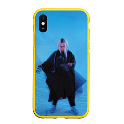 Чехол iPhone XS Max матовый Billie Eilish: Blue Fashion, цвет: 3D-желтый