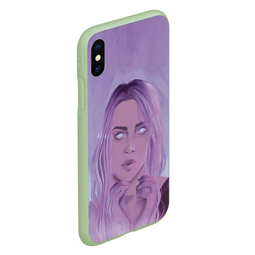 Чехол iPhone XS Max матовый Billie Eilish: Heart You / 3D-Салатовый – фото 2