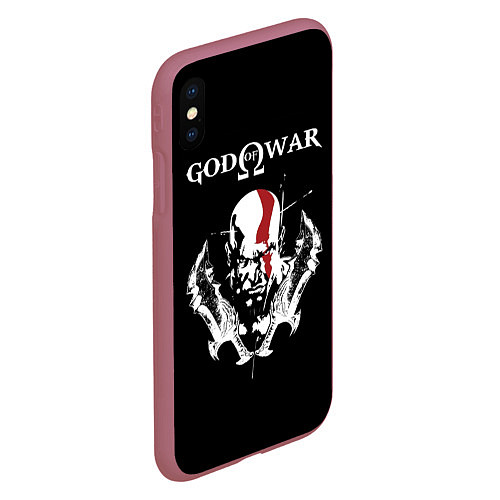 Чехол iPhone XS Max матовый God of War: Kratos / 3D-Малиновый – фото 2