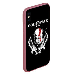 Чехол iPhone XS Max матовый God of War: Kratos, цвет: 3D-малиновый — фото 2