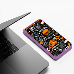 Чехол iPhone XS Max матовый Fast Food, цвет: 3D-фиолетовый — фото 2