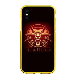 Чехол iPhone XS Max матовый The Witcher, цвет: 3D-желтый
